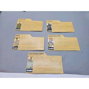 5 Vintage G.I. Joe Real American Hero File Cards